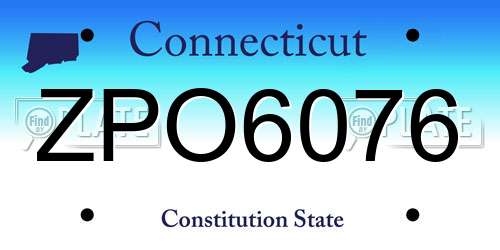 ZPO6076 Connecticut License Plate