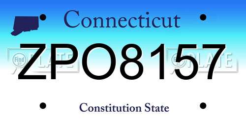 ZPO8157 Connecticut License Plate