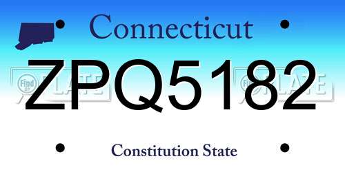 ZPQ5182 Connecticut License Plate