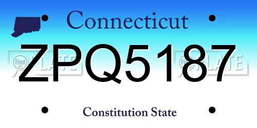 ZPQ5187 Connecticut License Plate