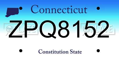 ZPQ8152 Connecticut License Plate