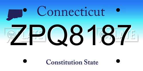 ZPQ8187 Connecticut License Plate