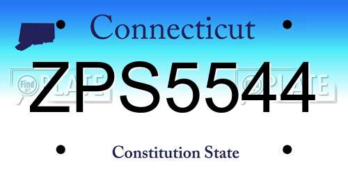 ZPS5544 Connecticut License Plate