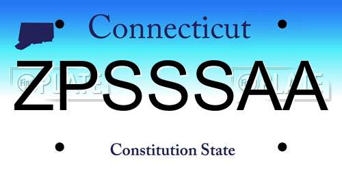 ZPSSSAA Connecticut License Plate