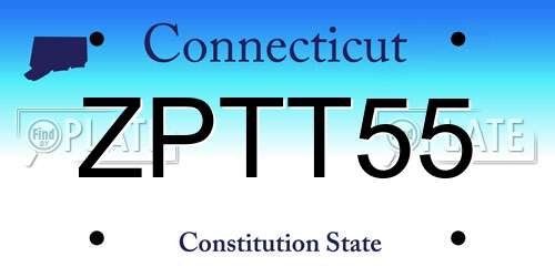 ZPTT55 Connecticut License Plate