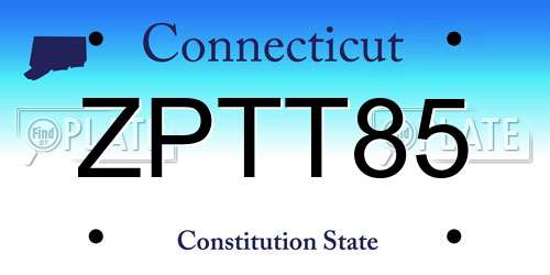 ZPTT85 Connecticut License Plate
