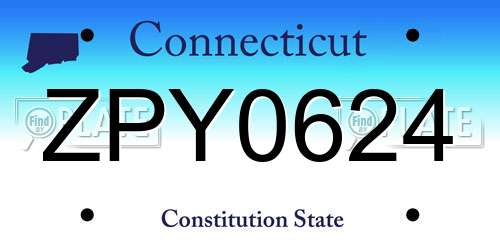 ZPY0624 Connecticut License Plate