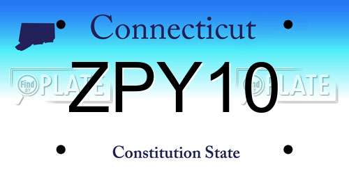 ZPY10 Connecticut License Plate
