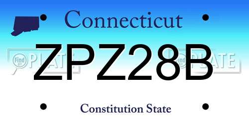 ZPZ28B Connecticut License Plate
