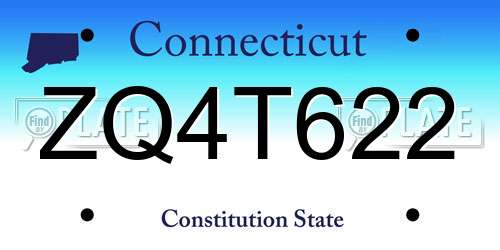 ZQ4T622 Connecticut License Plate
