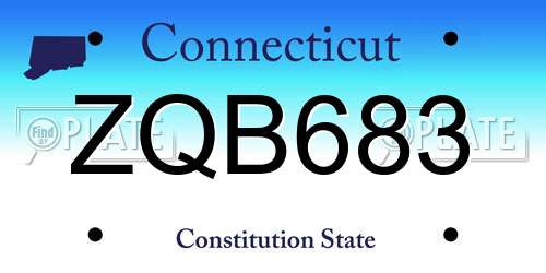 ZQB683 Connecticut License Plate