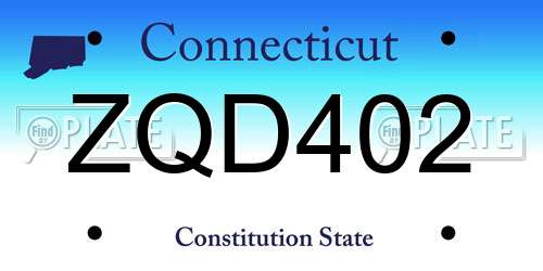 ZQD402 Connecticut License Plate