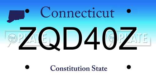ZQD40Z Connecticut License Plate