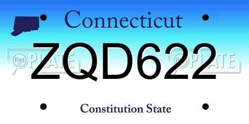 ZQD622 Connecticut License Plate