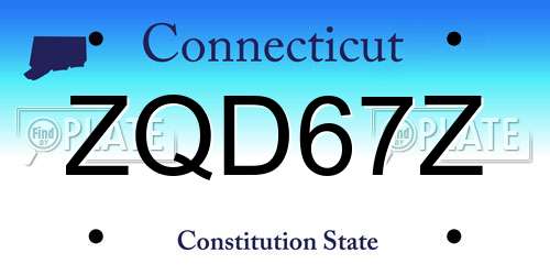 ZQD67Z Connecticut License Plate