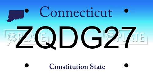 ZQDG27 Connecticut License Plate