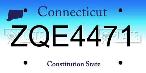 ZQE4471 Connecticut License Plate