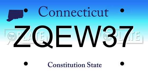 ZQEW37 Connecticut License Plate