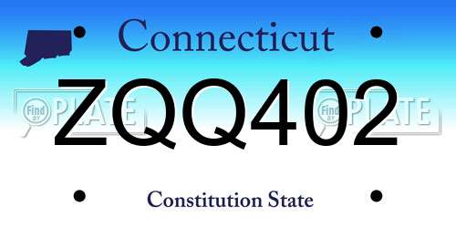 ZQQ402 Connecticut License Plate