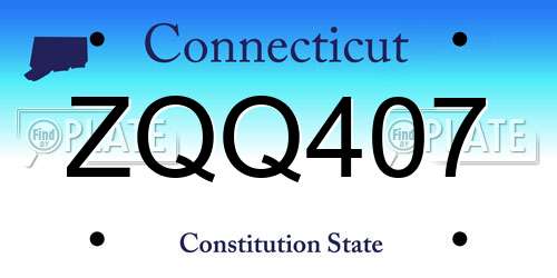 ZQQ407 Connecticut License Plate