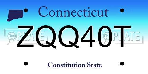 ZQQ40T Connecticut License Plate