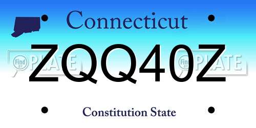 ZQQ40Z Connecticut License Plate