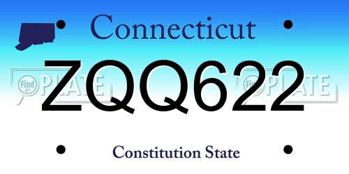 ZQQ622 Connecticut License Plate
