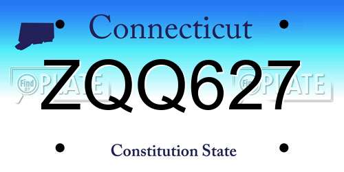 ZQQ627 Connecticut License Plate