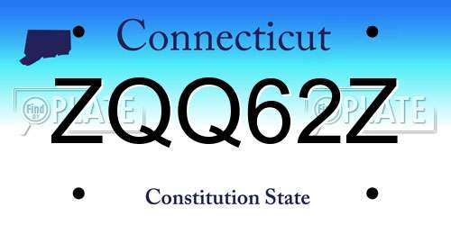 ZQQ62Z Connecticut License Plate
