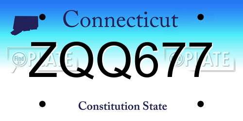ZQQ677 Connecticut License Plate