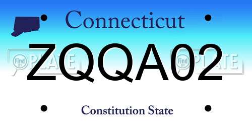 ZQQA02 Connecticut License Plate