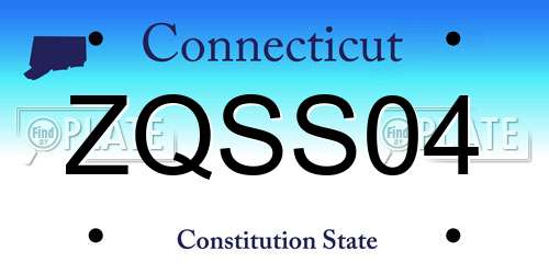 ZQSS04 Connecticut License Plate