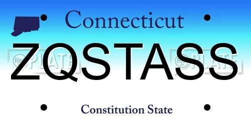 ZQSTASS Connecticut License Plate