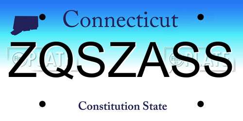 ZQSZASS Connecticut License Plate