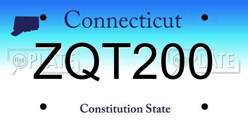 ZQT200 Connecticut License Plate