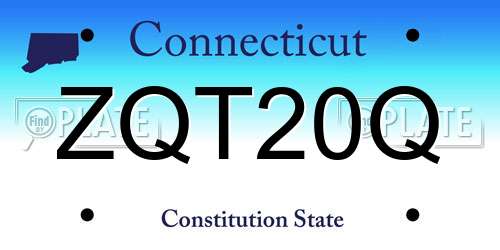 ZQT20Q Connecticut License Plate