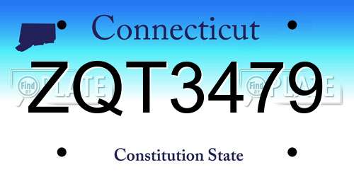 ZQT3479 Connecticut License Plate
