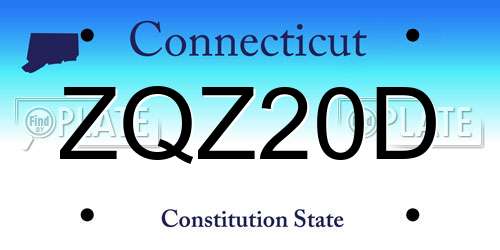 ZQZ20D Connecticut License Plate