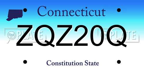 ZQZ20Q Connecticut License Plate