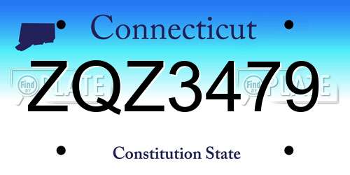 ZQZ3479 Connecticut License Plate