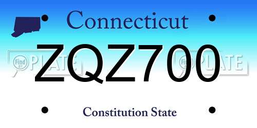 ZQZ700 Connecticut License Plate