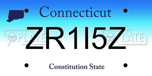 ZR1I5Z Connecticut License Plate
