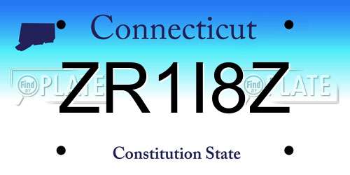 ZR1I8Z Connecticut License Plate