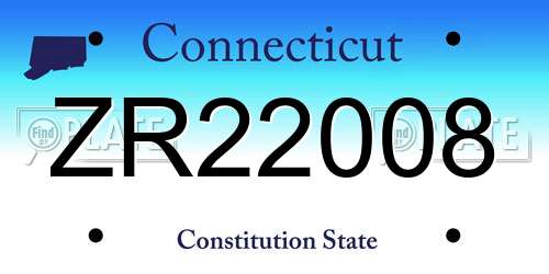 ZR22008 Connecticut License Plate