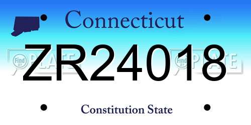 ZR24018 Connecticut License Plate