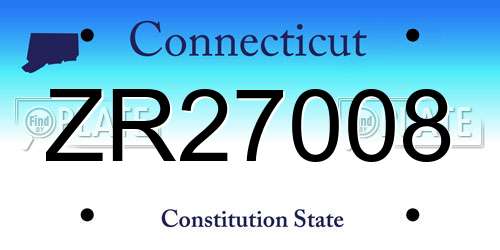 ZR27008 Connecticut License Plate
