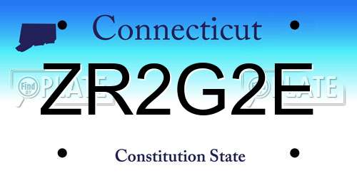 ZR2G2E Connecticut License Plate