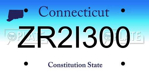 ZR2I300 Connecticut License Plate