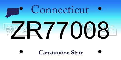 ZR77008 Connecticut License Plate