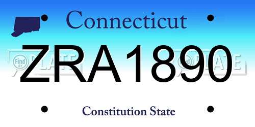 ZRA1890 Connecticut License Plate